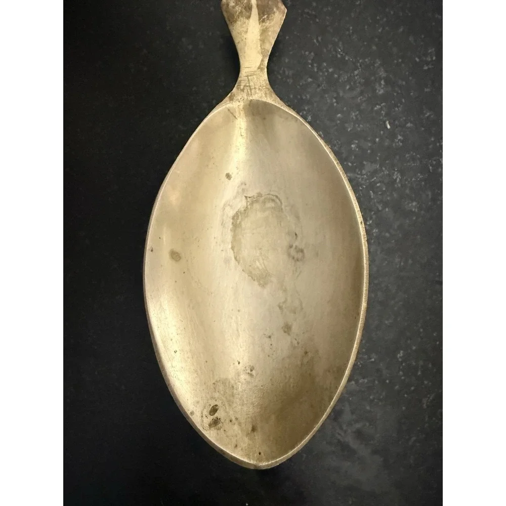 Antique Hand Forged Brass Serving Spoon Skimmer Strainer Utensils Set of 2